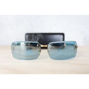 Vintage Versace Sunglasses 1990s Italy rimless with case mod x81 col 030/270